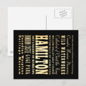 Hamilton City of Ontario Typografy Art Postkarte (Vorne/Hinten)