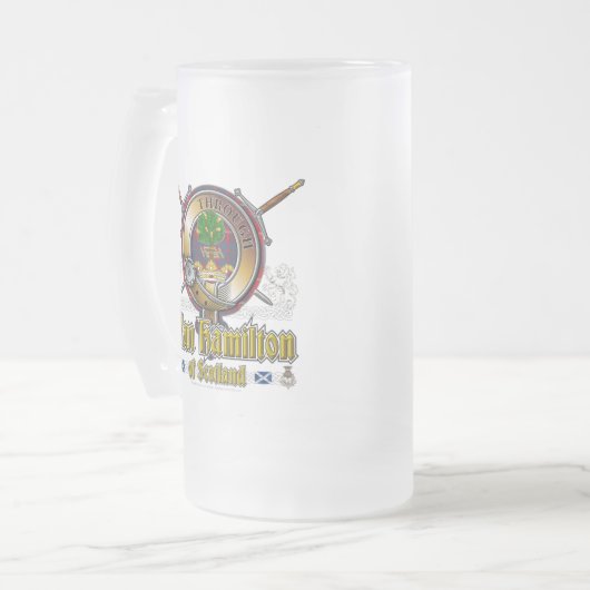 Hamilton Clan Abzeichen Mattglas Bierglas (Vorderseite Links)