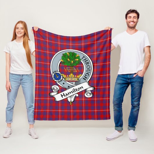 Hamilton Clan Abzeichen Tartan Kariert Fleecedecke (Beispiel)