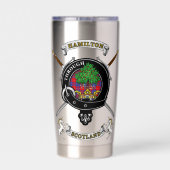 Hamilton Clan Badge Tartan & Swords Thermobecher (Rückseite)