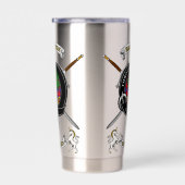 Hamilton Clan Badge Tartan & Swords Thermobecher (Rechts)