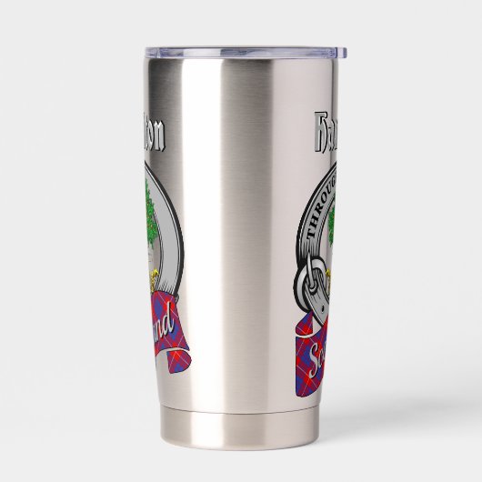 Hamilton Clan Badge & Tartan Thermobecher (Links)