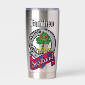 Hamilton Clan Badge & Tartan Thermobecher (Rückseite)
