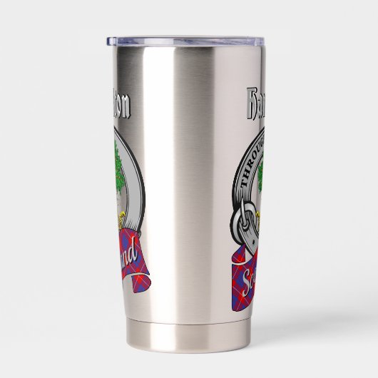 Hamilton Clan Badge & Tartan Thermobecher (Rechts)