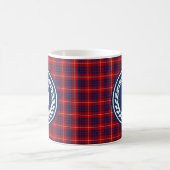 Hamilton Clan Red und Royal Blue Tartan Monogram Kaffeetasse (Mittel)