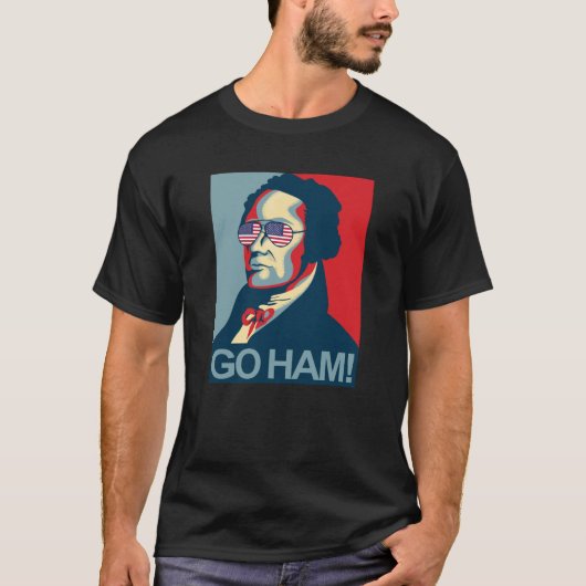 Hamilton, das USA-Sonnenbrille trägt, gehen der T-Shirt (Vorderseite)