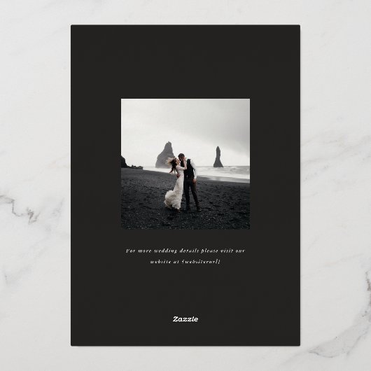 Hamilton Elegant Gold Foil Greenery Wedding Folieneinladung (Rückseite)