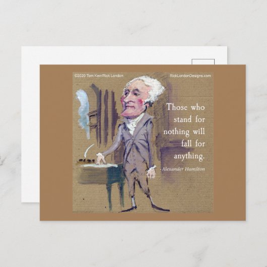 Hamilton "Fall 4 Anything" Grafik Zitat Postkarte (Vorne/Hinten)