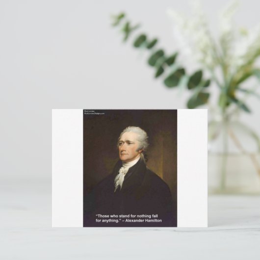Hamilton fällt für jedes Zitat Geschenk Postkarte (Stehend Vorderseite)