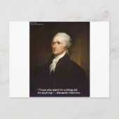 Hamilton fällt für jedes Zitat Geschenk Postkarte (Vorderseite)