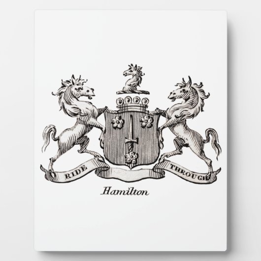 HAMILTON FAMILIENWAPPEN FOTOPLATTE (Vorderseite)