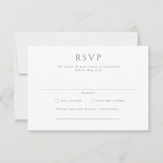 Hamilton Formal Landscape Wedding RSVP Card Einladung (Vorderseite)