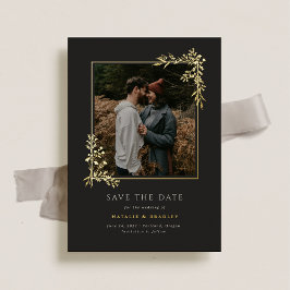 Hamilton Gold Foil Greenerity Wedding Save the Dat Folieneinladung