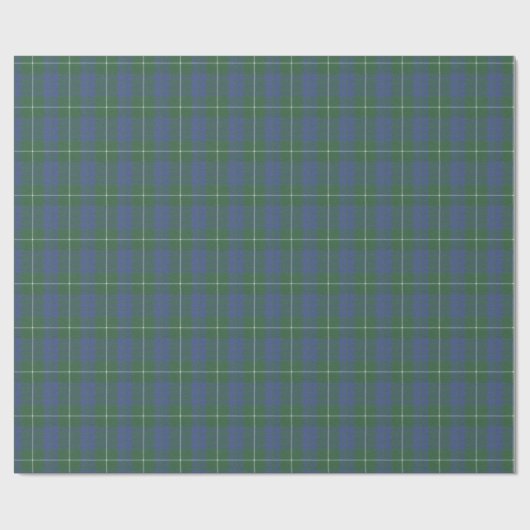 Hamilton Green Clan Tartan Wrapping Paper Geschenkpapier (Flach)