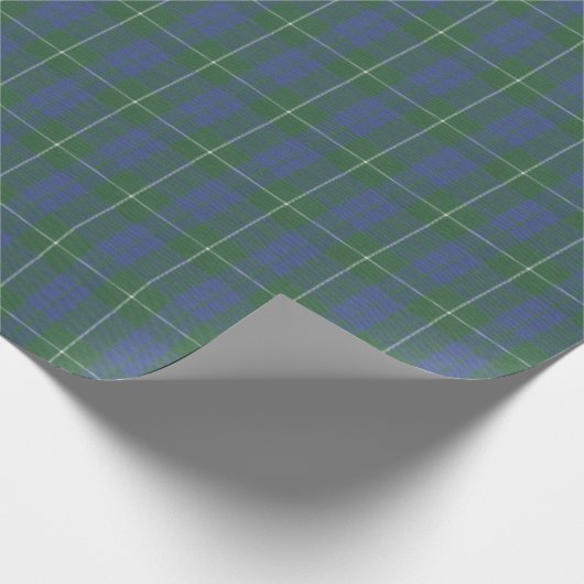 Hamilton Green Clan Tartan Wrapping Paper Geschenkpapier (Ecke)