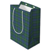 Hamilton Green Scottish Tartan Mittlere Geschenktüte (Rückseite Schrägansicht)