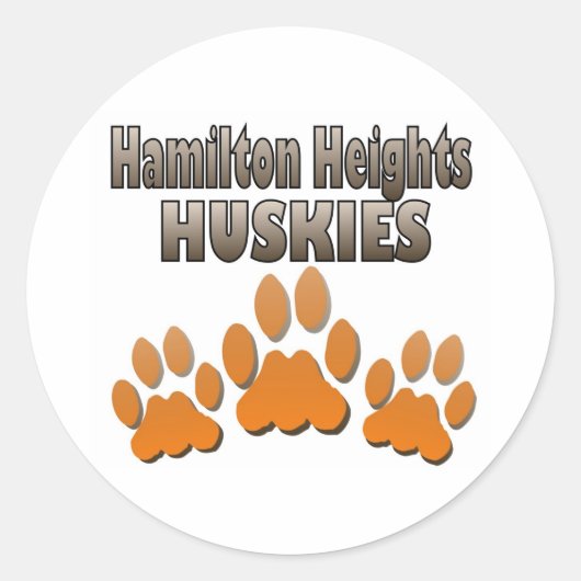 Hamilton Heights Huskie Paws Runder Aufkleber (Vorderseite)
