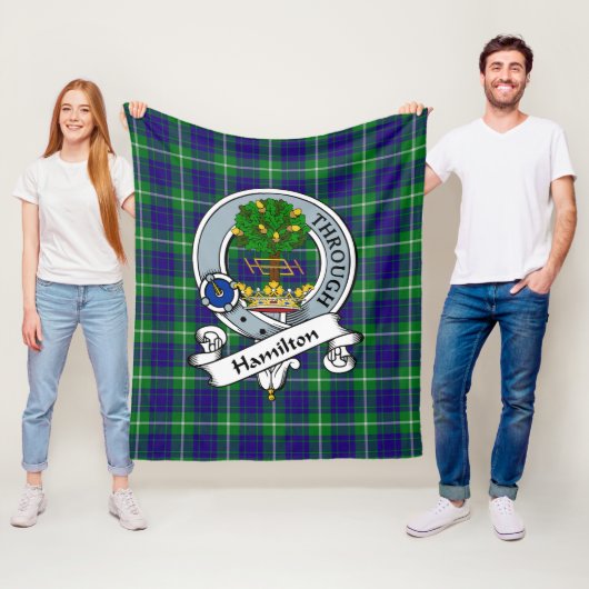 Hamilton Hunting Clan Abzeichen Tartan Kariert Fleecedecke (Beispiel)