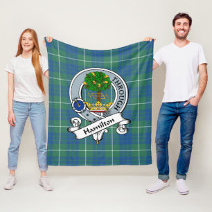 Hamilton Jagd Alter Clan Abzeichen Tartan Kariert Fleecedecke