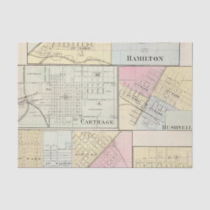 Hamilton, Karthago, Bushnell, Lincoln und LaHarpe Seidenpapier