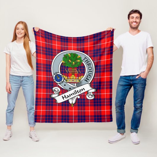 Hamilton Modern Clan Abzeichen Tartan Kariert Fleecedecke (Beispiel)