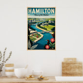 Hamilton Neuseeland Retro-Reiseposter-Kunst Poster (Küche)