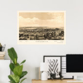 Hamilton, ON, Canada Panoramic Map - 1859 Poster (Heimbüro)