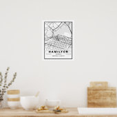 Hamilton Ontario Canada Travel City Map Poster (Küche)