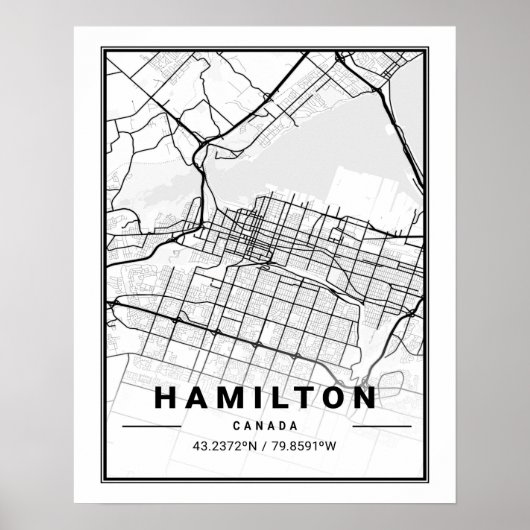 Hamilton Ontario Canada Travel City Map Poster (Vorne)