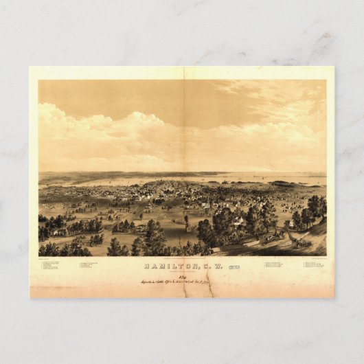 Hamilton, Ontario, Kanada (1859) Postkarte (Vorderseite)