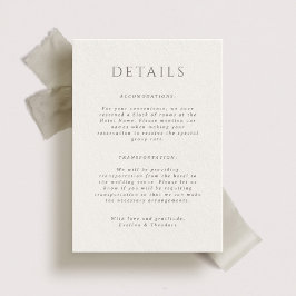 Hamilton Portait Wedding Details Card Einladung