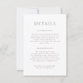 Hamilton Portait Wedding Details Card Einladung (Vorderseite)