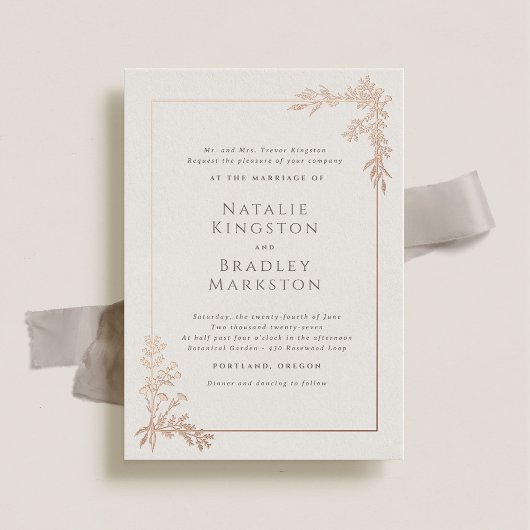 Hamilton Rose Gold Foil Greenerity Wedding Folieneinladung