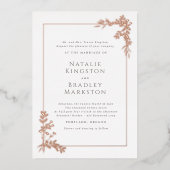 Hamilton Rose Gold Foil Greenerity Wedding Folieneinladung (Vorderseite)