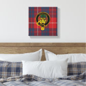 Hamilton Scottish Wappen und Tartan Canvas print Leinwanddruck (Insitu (Schlafzimmer))