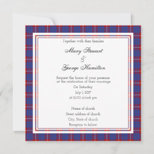 Hamilton Scottish Wedding Square Einladung
