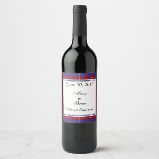 Hamilton Scottish Wedding Wine Label Weinetikett (Vorderseite)