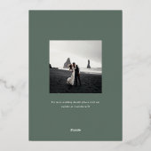 Hamilton Silver Greenerity Wedding Save the Date Folieneinladung (Rückseite)