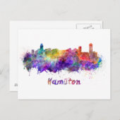 Hamilton skyline im Watercolor Postkarte (Vorne/Hinten)