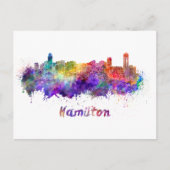 Hamilton skyline im Watercolor Postkarte (Vorderseite)
