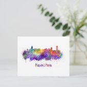 Hamilton-Skyline in Aquarellfarbe Postkarte (Stehend Vorderseite)