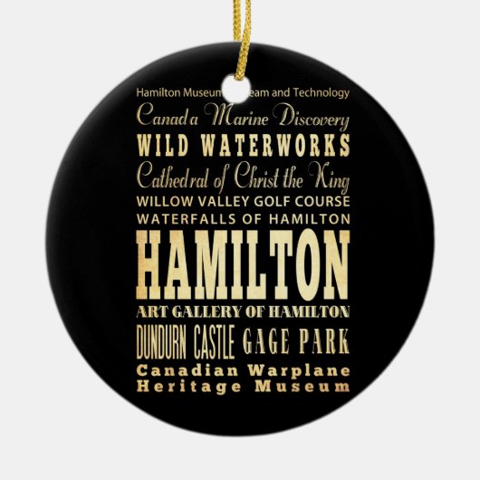 Hamilton-Stadt der Ontario-Typografie-Kunst Keramikornament (Vorne)
