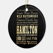 Hamilton-Stadt der Ontario-Typografie-Kunst Keramikornament (Links)