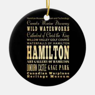 Hamilton Stadt Ontario Typografie Kunst Keramikornament