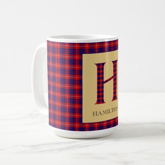 Hamilton Tartan Monogram H Kaffeetasse (Vorderseite Links)