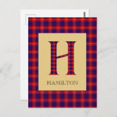 Hamilton Tartan Monogram H Postkarte (Vorne/Hinten)