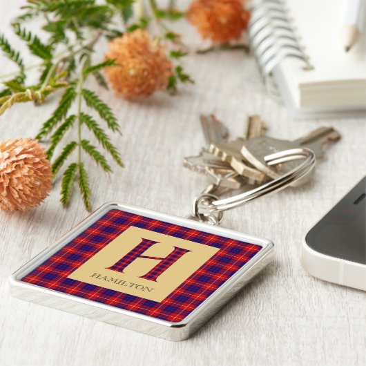 Hamilton Tartan Monogram H Schlüsselanhänger (Seite)
