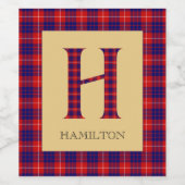 Hamilton Tartan Monogram H Weinetikett (Einzelnes Label)