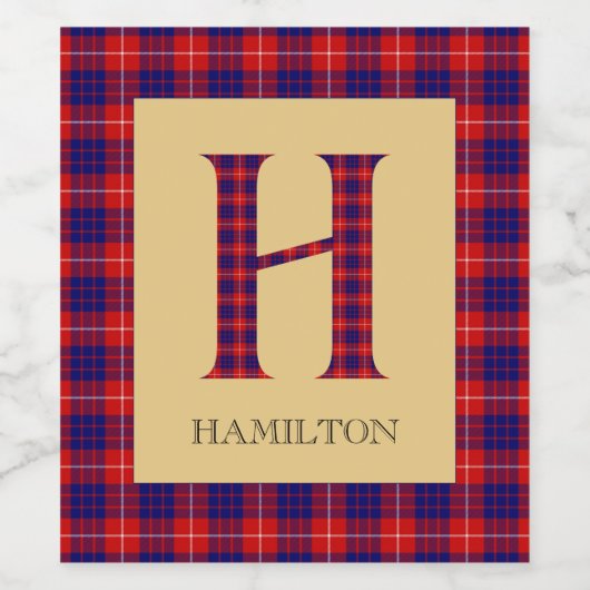 Hamilton Tartan Monogram H Weinetikett (Einzelnes Label)