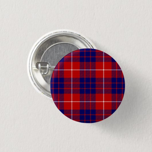 Hamilton Tartan Red Blue lila kariert Button (Vorne & Hinten)